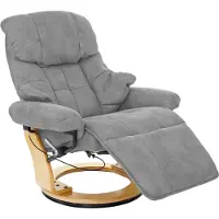 Robas Lund MCA Calgary 2 relaxfauteuil, TV-fauteuil, stof/textiel 150kg belastbaar ~ lichtgrijs, natuurbruin
