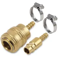 Powerplus POWAIR0265 Compressor koppelingen - Snelkoppeling met 2 ringen - Mannelijke en vrouwelijke Euro-slangaansluiting