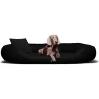 Tierlando Orthopedisch hondenbed Sammy VISCO | Kunstleer - High-Tech fluweel - Afmetingen: 140x105 cm | Kleur: 03 Zwart