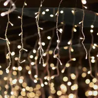 Salcar LED-lichtketting, ijsregen-effect. 8 lichtmodi, timerfunctie, spatwaterdicht, 2 meter, 100 LED's, warmwit