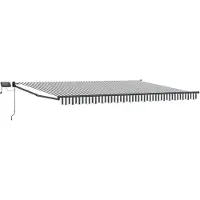 Syfax Handbediende luifel met LED's Antraciet en Wit 4 × 3 m
