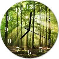 Tulup Wandklok - Bosnatuur Klok Glas Met Opdruk - 30fi cm - Groente Moderne Wandklok Glas - Witte Handen - Ronde Wandklok - Wandklok Glas Met Motief - Decoratieve Glazen Klok