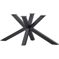 Woood Tablo Kruispoot - Metaal - Zwart - 72x159x77