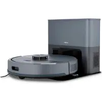 Medion Robotstofzuiger met afzuigstation en dweilfunctie X23 SW+ (lasernavigatie, sterke 5000 Pa zuigkracht, 2-in-1 robotstofzuiger, nauwkeurige kaartopbouw, Go & No Go-zones, meerdere verdiepingen) b