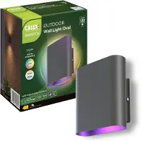 Calex Smart wandlamp buiten | Rechthoek | RGB + 2700-6500K | IP54 | Zwart | Bluetooth | 4.9W