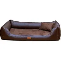 Tierlando MADDOX VIP Orthopedisch hondenbed VISCO velours kunstleer, maten S - XXL, afmetingen: 120x85 cm | Kleur: 01 Bruin