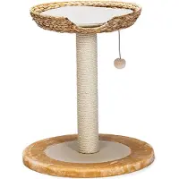 Markenlos Bananenblad krabpaal - 56 x 56 x 685 cm - Beige - Duurzame krabpaal met sisalstangen en krabgedeelte