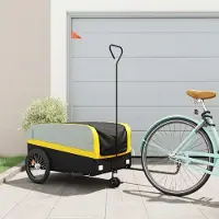 Prolenta Maison Exclusive - Fietsaanhanger, zwart en geel, 45 kg, staal
