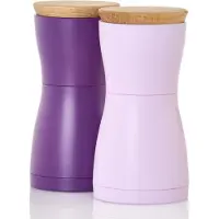 AdHoc Tweeling peper- en zoutmolenset, donkerpaars&lichtpaars, CeraCut keramische molen, kunststof/eic, Pepermolen + zoutmolen, Paars