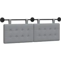 vidaXL Hangend hoofdbord Lichtgrijs Stof