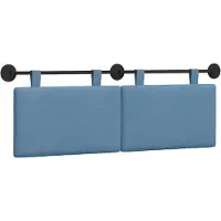 vidaXL Hangend hoofdbord Blauw Corduroy stof