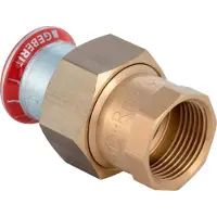 Geberit mapress c-staal rechte overgangskoppeling verzinkt 3-delig met perssok binnendraad 35mm x1 1/4" met afdichtingsring