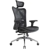 Sihoo M57S ergonomische bureaustoel van mesh met verstelbare lendensteun, 3D-armleuningen en ademende hoge rugleuning (zwart)