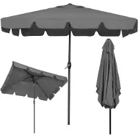 Springos Rechthoekige tuinparasol met kantelfunctie en zwengel 240 cm