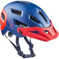 Black Crevice - Mountainbikehelm voor dames en heren - ENDURO | Kleur: Blauw/Rood | Maat: S/M (54-58 cm)