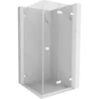 Mexen Lunar-F opklapbare douchecabine rechts 90 x 90 , transparant, wit - 836-090-090-20-00-P