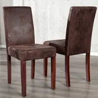 Riess Edele koloniale stoel GENUA sigaarbruin vintage look grenen massief houten poten - 22207