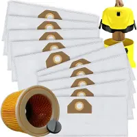 Retoo 10 stofzuigzakken met 1 filter, geschikt voor Kärcher KFI 357, KFI357, KA 40, 2.863-314.0, WD2 Plus, WD3, WD3s, WD4, WD5, WD6. Reservezakken, merk