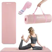 HyperMotion Yoga Fitness Mat NBR 1,5cm Gymnastiekriem Dikte Dim 183x61cm Roze