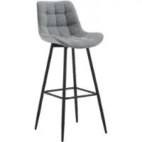 CLP Dartford Barkruk - Met rugleuning - Met voetsteun - Metalen frame - mat zwart/grijs