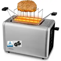 Medion Broodrooster MD12102 (2 sleuven, LED-aanraakscherm, 7 bruiningsniveaus, 5 automatische programma’s) zilver