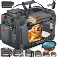 LOVPET reisBench Hondenbench hondenbox honden transportbox opvouwbaar incl. transportzak hondenbak transportbox voor huisdieren, honden en katten transportbox - L, Antraciet