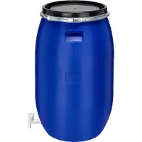 Garronda 120l Kunststof Trommel Met Deksel – Regenton met Kraan - Vat - HDPE - Voedselvat - Tuin Hobbock – Blauw - GD-STE-BarrelP