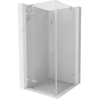 Mexen Lunar douchecabine scharnierend links 90 x 90 , transparant, geborsteld nikkel - 834-090-090-97-00-L