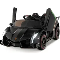 Coast Lamborghini Gelicentieerde Elektrische Auto - 12V Batterij - Afstandsbediening - 3 Snelheden - Hydraulische Deuren - Zwart