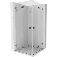 Mexen Lunar-F Duo inklapbare douchecabine 85 x 85 , transparant, geborsteld grijs - 836-085L-085P-66-00