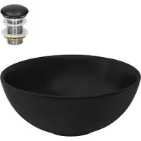 LuxeBath Wastafel Vasp | keramiek zwart 32x13x32 cm wastafelkranen | NADUVI