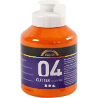 Creativ Company Acrylverf glitter voor kinderen - oranje, 500ml