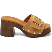 Lazamani Clogs Dames Cognac Suรจde Size 36