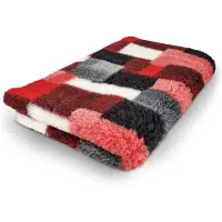 Vetbed Patchwork - Antislip Hondenmat - 150 x 100 cm - Rood - Benchmat - Hondenkleed - Voor Honden - Machine Wasbaar