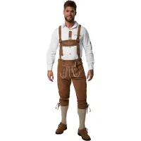 TecTake dressforfun - Lederhose Steigerwald M - verkleedkleding kostuum halloween verkleden feestkleding carnavalskleding carnaval feestkledij partykleding - 302836