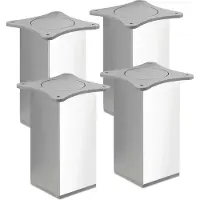 Sotech 4 St. meubelpoot QUEBEC II 150 mm 65 x 65 mm gepolijst chroom meubelpoten van aluminium van