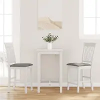Prolenta Maison Exclusive - Barkrukken met kussen, 2 stuks. Wit, massief rubberhout