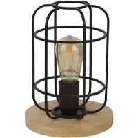 Searchlight Tafellamp Cage II, hout licht, Woon-/ Eetkamer, Hout, Scandinavisch, tafellamp