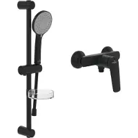 Villeroy & Boch Oasis opbouw doucheset (2 in 1 bundel), douchesysteem met douchemengkraan, handdouche, handdoucheslang, douchestang incl. handdouchehouder, mat zwart