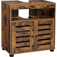 Begryf - Wastafelonderkast - 2 deuren - open vak - rustiek bruin - 60 x 30 x 63 cm
