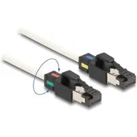 DeLOCK netwerkkabel, RJ45-connector naar RJ45-connector, Cat.6A, S/FTP, met draaibare kleurmarkering, 2 meter, wit, 2 meter, Cat6a, S/FTP (S-STP), RJ-45, RJ-45, wit