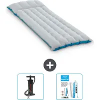 Intex Campingmat - 1-Persoons - 67 x 184 x 17 cm - Blauw - Inclusief Pomp en Reparatieset