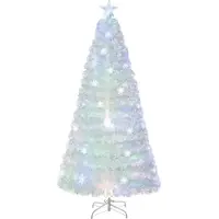 Northix 210 cm witte kunstkerstboom met ledverlichting