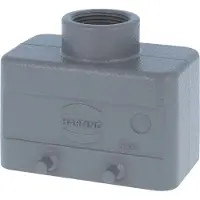 Harting Han 10B, laag tüllengehäuse, 1xPG16 rechte kabeluitgang, geschikt voor 2 klemmen (onderkant), PG16 schroefdraad