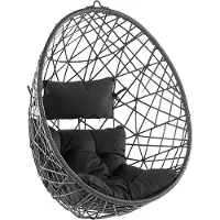 Beliani ALATRI - Hangstoel - Zwart - PE rotan
