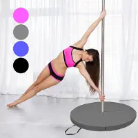 TRUTZHOLM - Premium Pole Dance Valmat - 10 cm Dik - Ø 120 cm - Grijs - Opvouwbare Paaldansmat - Maximale Bescherming