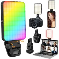 Zelurxx Multifunctioneel magnetisch RGB-vullicht met 2000mAh batterij. Instelbare kleurtemperatuur en helderheid, geschikt voor foto- en videografie