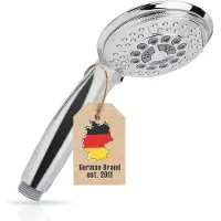 Intirilife douchekop handdouche met 5 functies in zilver - universele douchekop met milieuvriendelijke waterstopfunctie