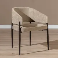 Bronx Velvet eetkamerstoel Bret taupe