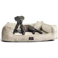 Tierlando Orthopedisch hondenbed FRANKLIN, zachte teddy stof - Hondenbank - Afmetingen: 110x90 cm | Kleur: 05 Crème